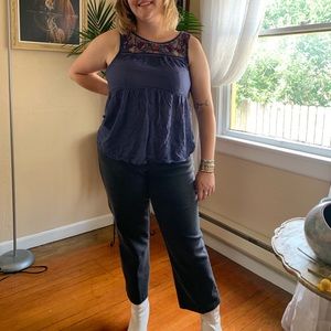 Knox Rose Embroidered Flowy Tank